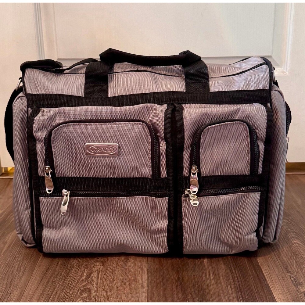 Graco Vintage 2003 Smart Organizer Diaper Bag Tote Gray Ballistic Nylon - Read